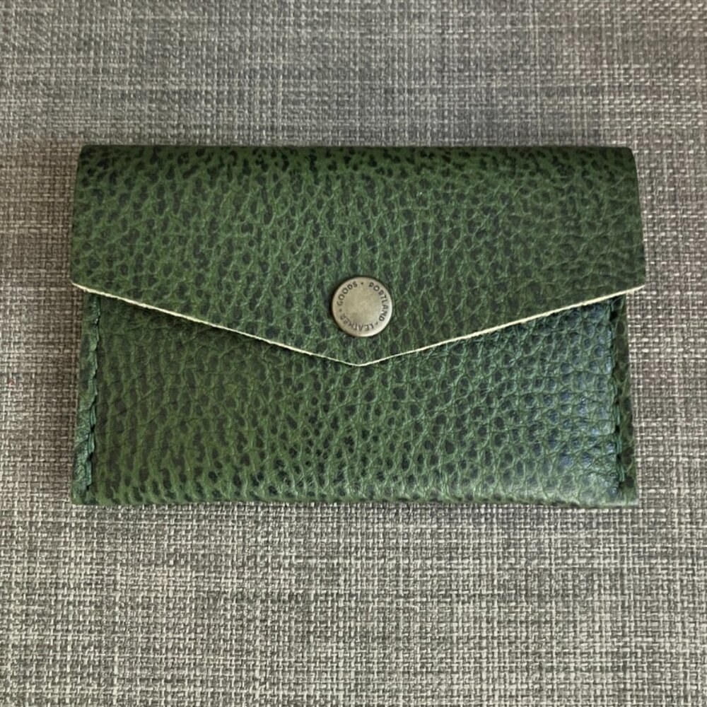 Portland Leather mini envelope wallet in Avocado